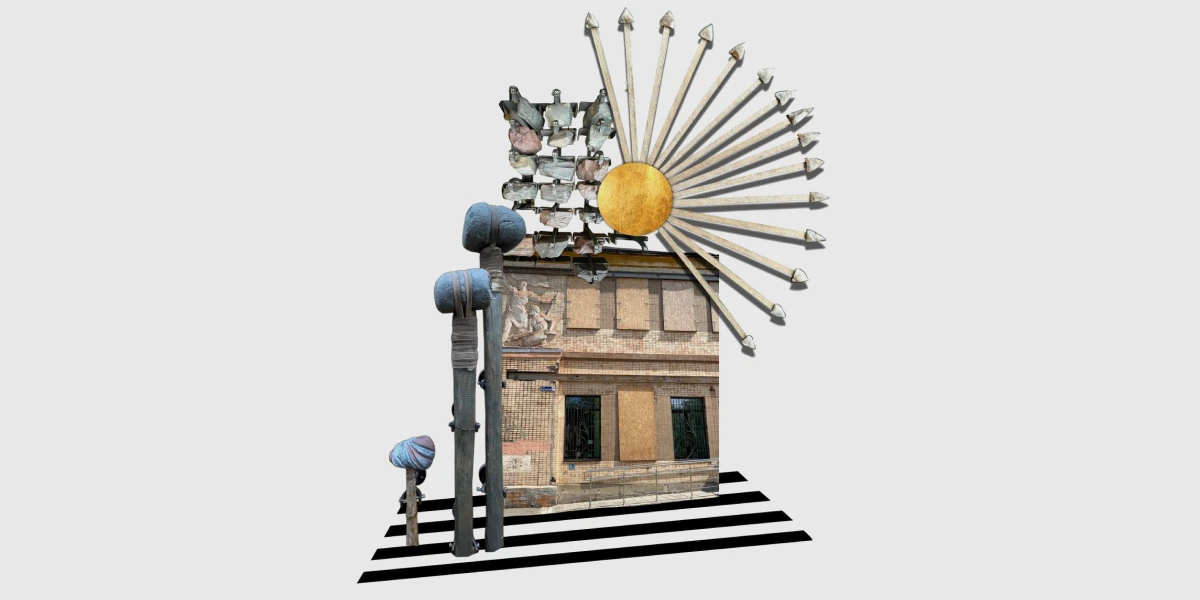 Катерина Бондарець, «Перехід», аналоговий колаж, 48×38 см, 2025.webp