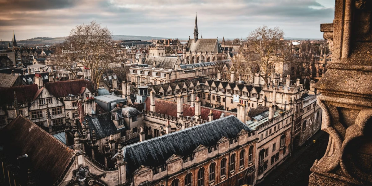 View from the University Church of St Mary the Virgin, opposite the Radcliffe Camera in Oxford
