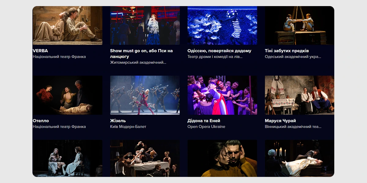 Добірка вистав Кохання, кохання, кохання